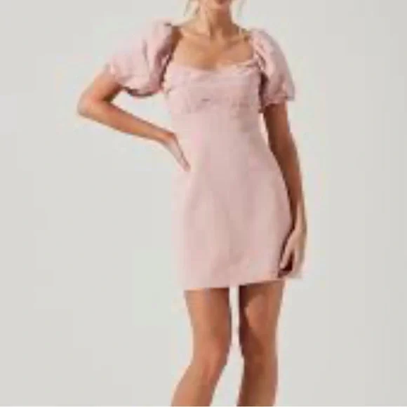 Astr | Dresses | Linen Pleat Front Mini Dress In Dusty Rose L New | Poshmark